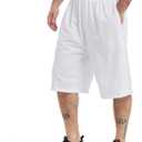 HQUEC Men's 12" Athletic Shorts Long Basketball Workout Shorts Below Knee Loose-Fit with Pockets, Size: XX-Large