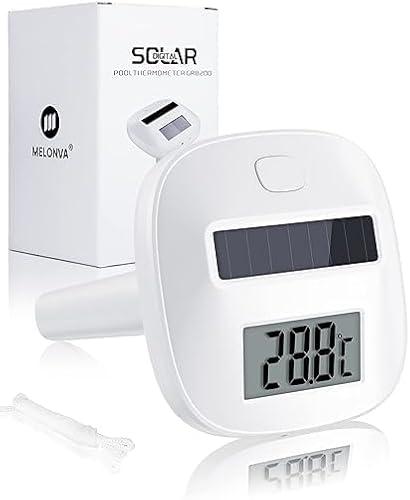 Solar Digital Pool Thermometer Floating Easy Read Large Display LCD Screen Solar Powered No Batteries Needed Fahrenheit Celsius