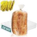Reusable Plastic Bread Bags for Homemade Bread - 200 Pack Clear Bag with Ties For An Airtight Moisture-free Preservation and Storage - Loaf for Home Bakers and Bakery Owners