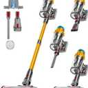 Cordless Vacuum Cleaner, 600W/50KPA, Max 70 Mins Runtime, Self-Standing Vacuum Cleaners for Home, Anti-Tangle Stick Vacuum, Smart Display Vacuum Cordless with 1.8L Cup for Pet Hair/Carpet (Gold)