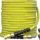50FT Pressure Washer Hose 3/8" 4500PSI Kink Resistant
Power Washer Hose Steel wire braided Kink resistant, Quick connect fittings, For hot & cold water, M22 Adapter