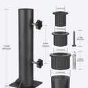 Patio Umbrella Stand Base - Reinforced Heavy Duty Outdoor Umbrella Holder and Clamp on Decks, Deck Umbrella Mount in Patio and Courtyard (Enhanced)