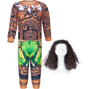 Mavoka Boys Costume Polynesia for Kids Halloween Party Cosplay 2-3T Brown