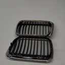 Compatible with '97-'99 BMW 3 Series 328i 323is 318i E36 2pcs Front Center Hood Kidney Grill Grille (Black Chrome), (A14-096-AMP-3-BE)