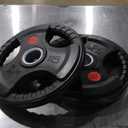 Fitvids Olympic 2-Inch Cast Iron Plate Weight Plate for Strength Training and Weightlifting, Rubber Coated Style, 25LB Pair