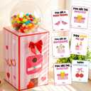50 PCS Large Valentine's Day Card Box for Exchange Valentine's Day Gumball Machine Mailbox for Classroom Exchange Valentine Card for Gumball Machine Heart Party Favors