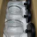 AVLA 3 Pack Glass Jars with Metal Lid, 58 OZ Clear Round Cookie Candy Jar, Food Storage Container with Black Lid, Empty Canister Set for Kitchen Counter, Pasta, Dog Treat, Snack