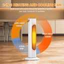 25" Electric Space Heaters For Indoor Use, 2-IN-1 Tower Heater And Fan Combo, 70Oscillating, 2S Instant Heating, 1500W, 3 Heating & Fan Modes,Electric Portable Heater For BedroomOfficeHome, SnowWhite