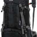 WoneNice 50L(45+5) Waterproof Hiking Backpack - Outdoor Sport Daypack with Rain Cover (Black)