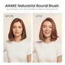 AIMIKE NaturaVol Round Brush for Blow Out, Small Round Hair Brush for Short Hair, Nano Thermal Ceramic Tech Hairbrush for Blow Drying & Curling, with 2 Clips (1.3 Inch Barrel, 2.1 Inch Bristle)