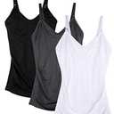 Womens Nursing Tank Tops Cami for Breastfeeding Maternity Postpartum Tops Adjustable Straps Med, M 