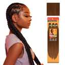 Sensationnel X-pression prestretched braiding hair - 3x braid 58 inch all kanekalon flame retardant synthetic braid for box braids and twists (3 pack, 30 LIGHTAUBURN)