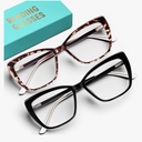 CCVOO Trendy Reading Glasses for Women, Oversized Blue Light Readers, Cheaters Eyeglasses, Stylish Square Cat Eye Glasses