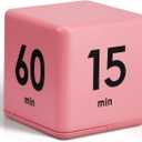 Weewooday Cube Timer, Gravity Sensor Flip Timer for ADHD Productivity, Classroom Kitchen Study Workout Cooking Desk Timers for Time Management, 15 20 30 60 Minutes Countdown Tool(Pink)