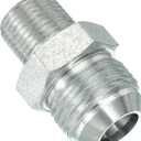 PATIKIL Pipe Adapter Connector 7/8" Male 74  Flare JIC x 3/8" Male R Pipe Fitting Oil Feed Restrictor Fitting Hydraulic Connector for Oil Steam Water Pipelines System