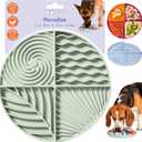 Awoo Paradise Silicone Dog & Cat Lick Mat & Slow Feeder with Suction Cups, Non-Slip, Dishwasher Safe, Extend Mealtime, Reduce Anxiety (Sage)