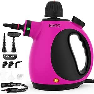 Kiato Handheld Steam Cleaner, 10 in 1 Hand Held Steamer for Cleaning, Portable Pressurized Steamer for Home Use, Bathroom, Mini Steam Cleaners for Upholstery Furniture Sofa Couch Floor Tile Grout Car