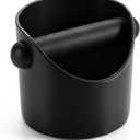 Li&Zhao Espresso Knock Box - Premium Knock Box for Espresso Machines with Non-Slip Base, Includes Brush and Dust Blower, Knock Box Espresso Accessory for Home, Suitable for 51-53mm Knock Box(Black)