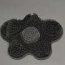 Shower Foot Scrubber Mat Silicone Back Exfoliating Cleaner, Feet Message Bath Washer Pad with Suction Cups for Wall Non-Slip - Itchy Toes Dead Skin Beauty Deep Clean Soft Bristles 14.2 * 11.2in Grey