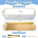 Baderke 2 Set 16 x 9.45 Chilled Serving Tray for Parties with Compartments Ice Chilled Party Platter Charcuterie Serving Board with Forks Tongs for Fruit Seafood Vegetable Appetizer (Gold)