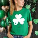 RECUTEWU St. Patricks Day Shirt for Women: St Paddy's Clover Shamrock Tee Irish Lucky Short Sleeve T-Shirts Tops
