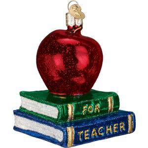 Old World Christmas Teacher Gifts Glass Blown Ornaments for Christmas Tree Apple