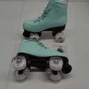 Jessie PU Leather Skates - Premium Adjustable Four-Wheel Roller Skates for Women, Men, Boys & Girls - Indoor & Outdoor (38-Women's 8/ Men's 6.5, Green Flash Wheel)