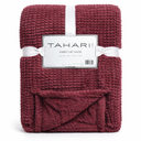 Burgundy Tahari Rabbit Fur Throw Blanket, 50in x 60 inches