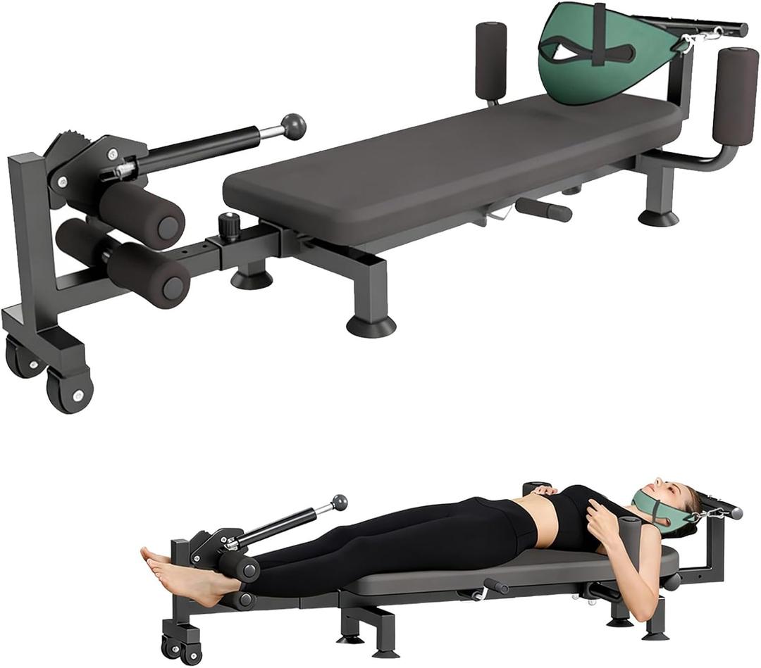 Fitness Full Body Traction Bed, Portable Massage Cervical Traction Table, Stretch Decompression Machine for Tension Relief, Home Lumbar Traction Bed
