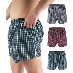 YESWEL Men's Incontinence Underwear Washable Reusable Boxer Briefs with Front Fly 3 Pack (Multicolor01, Large)