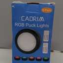 Cadrim Puck Lights, 6 Pack 13 Colors Changeable LED Puck lightings Battery Powered Dimmable Under Cabinet Lights, Battery Powered Under Counter Lights with 2 Wireless Remote Controls, Black