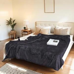 Electric Heated Blanket 72"x84" Full Size - Flannel & Sherpa Fabric Dual-Sided, 6 Heat Settings & 1-10 Hours Auto Off, Soft & Cozy Warming Throw for Home, Office, or Bed, Machine Washable, Iron Gray