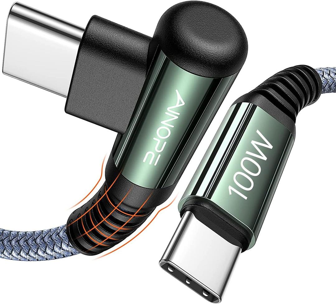 AINOPE USB C to USB C Cable 100W Durable iPhone 16 Charger Cord Right Angle, USBC to USBC Cable Cord Fast Charging Fit iPhone 16 Pro Max Plus MacBook/iPad Pro/Samsung-1.5FT Grey AINOPE USB C to USB C Cable 100W Durable iPhone 16 Charger Cord Right Angle, USBC to USBC Cable Cord Fast Charging Fit iPhone 16 Pro Max Plus MacBook/iPad Pro/Samsung-1.5FT Grey