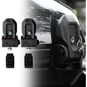Locking Hood Latches with Keys Fits 2018 2019 2020 2021 2022 2023 2024 for Jeep Wrangler JL/Gladiator JT Anti-Theft Hood Latch Cover Catch Buckle Lock Kit Black (2PCS)