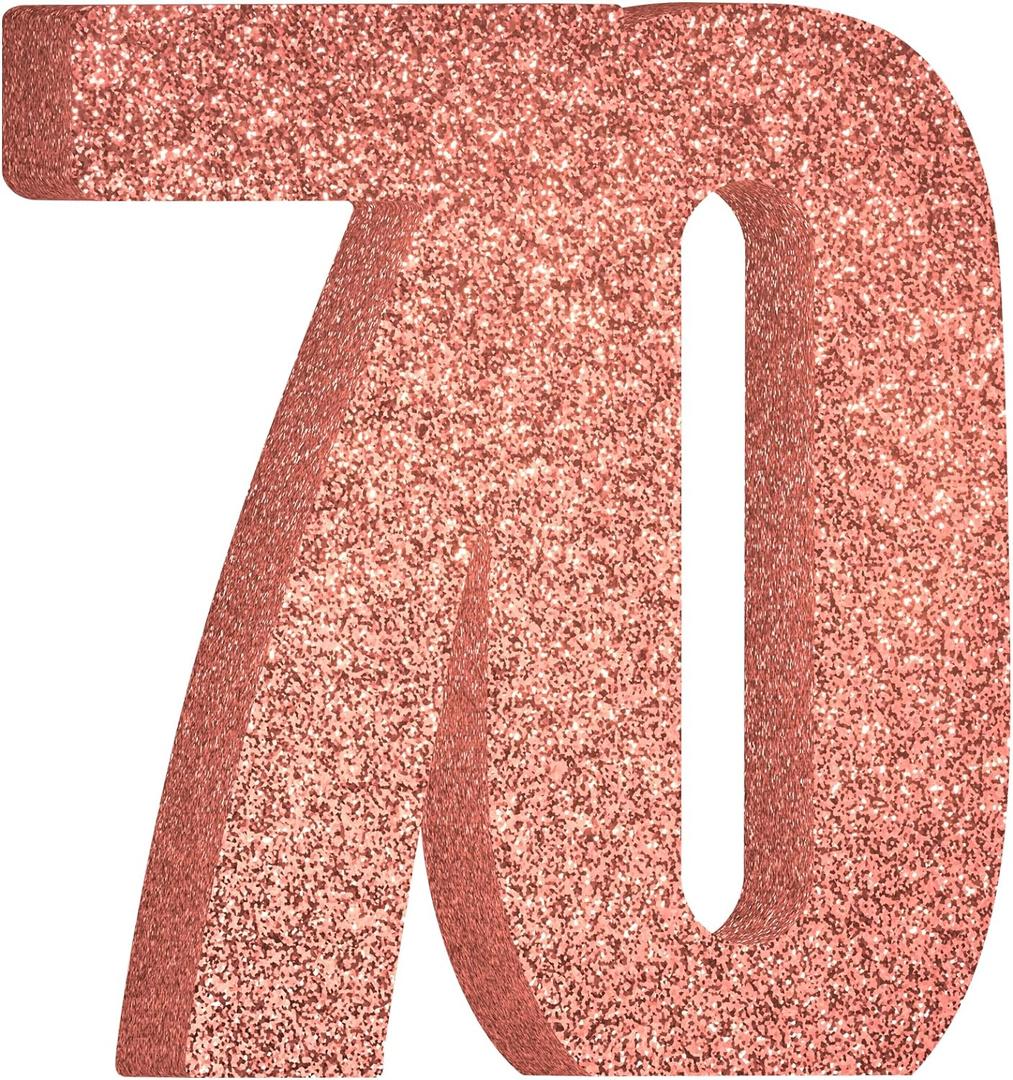 70th Birthday Decorations for Women,70th Anniversary Decorations,Rose Gold Glitter 70th Birthday Party Centerpieces for Table Decorations,70 Table Topper Decor