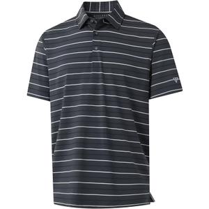 M MAELREG Boys Polo Shirt Short Sleeve Performance Moisture Wicking Dry fit Casual Striped Golf Shirts for Boys (18 Years, Dark Grey Stripe)