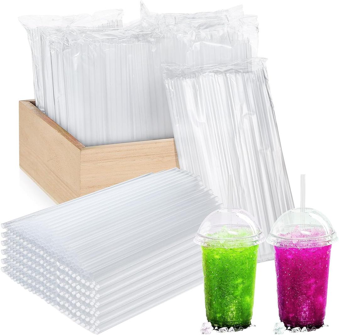 Eaasty 1000 Pcs Disposable Drinking Plastic Straws Bulk, 0.24'' Diameter and 7.87" Long Plastic Long Disposable Drinking Straws (Transparent)