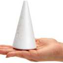 Bright Creations Foam Cones for Crafts - 2 x 4 in, White, 24 Pack - Cone Shapes for DIY Gnome Projects & Floral Foam Arrangements