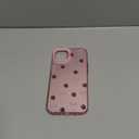 for iPhone 13 Pro Case Cute Ribbon Bow Strawberry Aesthetic Pattern Case for Women Girls, Girly Trendy Glossy Slim Shockproof Protective Bumper Cover, Strawberry Ribbon/Pink