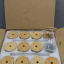 [ 12pcs Set ] Glass Cups with Bamboo Lids and Glass Straw - Beer Shaped Drinking Glasses, 16 oz Iced Coffee Glasses, Cute Tumbler Cup for Smoothie, Boba Tea, Whiskey, Water - 4 Cleaning Brushes