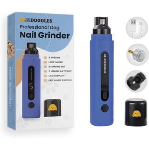 We Love Doodles Dog Nail Grinder - Essential Grooming Kit for Dogs at Home, Electric Dog Nail Trimmers, Quiet Pet Nail Grinder for Dogs, Safe Nail Trimmer for Dogs, Suitable for Large & Small Breeds