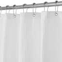 Barossa Design Waffle Weave White Shower Curtain Hotel Luxury Quality, Fabric Shower Curtains for Bathroom, Pique Pattern Cloth, Water Repellent and Machine Washable, Standard Size 71" x 72"