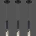 Modern Dimmable Led Pendant Lights Kitchen Island, Ideal for Living Room, Bedroom,Sink 6w LED Crystal Energy-Saving Hanging Lamp for Cozy Lighting (Black 3-Pack)