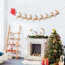 4 x Sleigh And Reindeer Banner - Christmas Santa In His Sleigh With Reindeer Garland, Merry Christmas Party Decoration