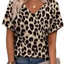 Alaroo Womens Summer Tops 2025 V Neck Short Sleeve Shirts Trendy Dressy Casual Vacation Outfits Printed, XXL