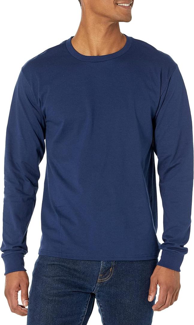 Hanes Men's Beefy Long Sleeve Shirt, 1 or 2 Pack (3X-Large)