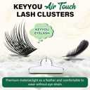 Lash Clusters 144pcs Individual Lashes D Curl 14mm Eyelash Clusters KEYYOU Air Touch Cluster Lashes Super Lightweight Soft Wispy Comfortable Easy DIY at Home(Air01-D-14mm)