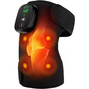 Heating Pad for Knee, Knee Massager with Heat, 3-in-1 Foot Massager with Heated for Knee/Shoulder/Elbow, 5 Heat Levels and 5 Vibration Modes, Adjustable Size, Gift for Mom/Dad