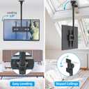 USX STAR Ceiling TV Mount for 26-65 inch TVs, 360 Swivel Full Motion Ceiling Mount TV Bracket, Height Adjustable, Tilt TVs Ceilings Mounts, Supports up to 110 Lbs, Max VESA 400x400mm