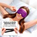 Weighted Cooling Sleep Mask, 6oz 3D Blackout Eye Mask for Sleeping, Contoured Gel Eye Mask, Adjustable Strap, Eyelash Friendly Sleep Mask for Relaxation, Anxiety Relief Items, Naps, Travel, Purple